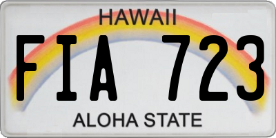 HI license plate FIA723