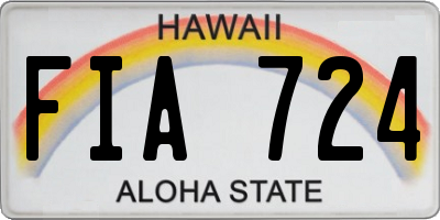 HI license plate FIA724