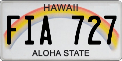 HI license plate FIA727
