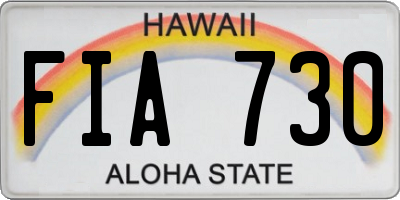 HI license plate FIA730