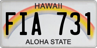 HI license plate FIA731