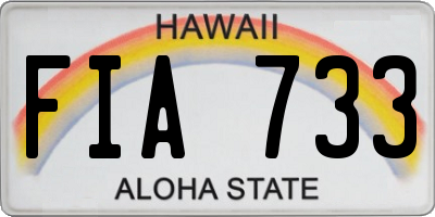 HI license plate FIA733
