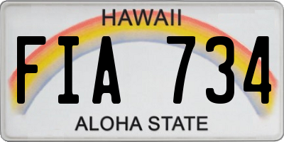 HI license plate FIA734