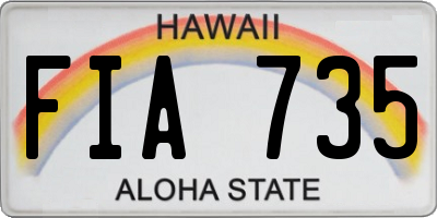 HI license plate FIA735