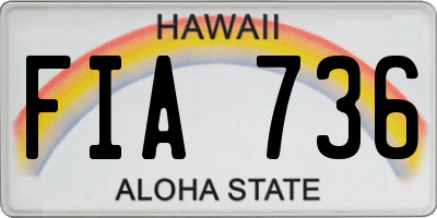 HI license plate FIA736