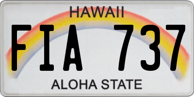 HI license plate FIA737