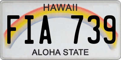 HI license plate FIA739