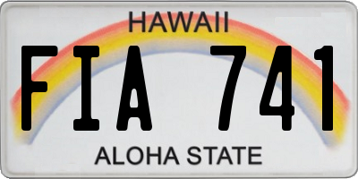 HI license plate FIA741