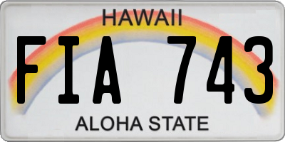 HI license plate FIA743