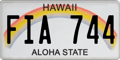 HI license plate FIA744