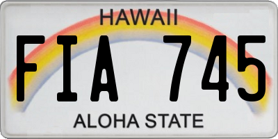 HI license plate FIA745