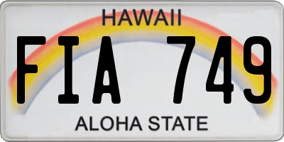 HI license plate FIA749