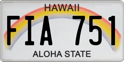 HI license plate FIA751