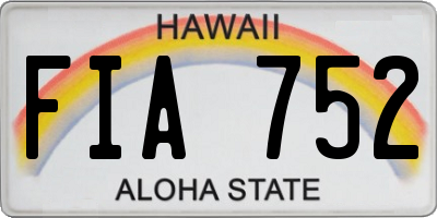 HI license plate FIA752