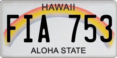 HI license plate FIA753