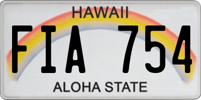 HI license plate FIA754