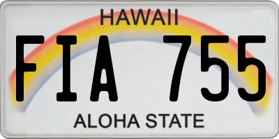 HI license plate FIA755