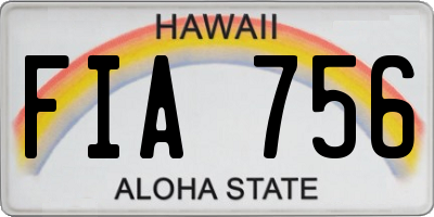HI license plate FIA756
