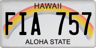 HI license plate FIA757