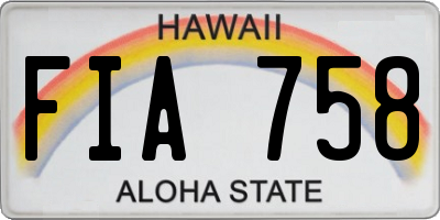 HI license plate FIA758
