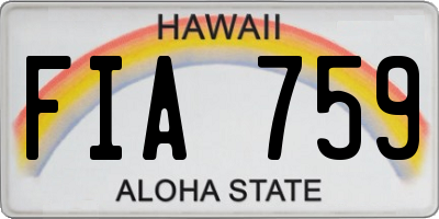 HI license plate FIA759