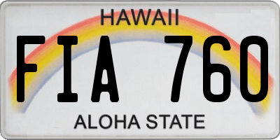 HI license plate FIA760