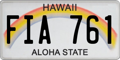 HI license plate FIA761