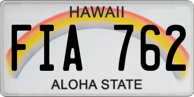HI license plate FIA762