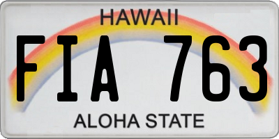HI license plate FIA763