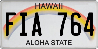HI license plate FIA764