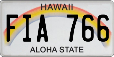 HI license plate FIA766