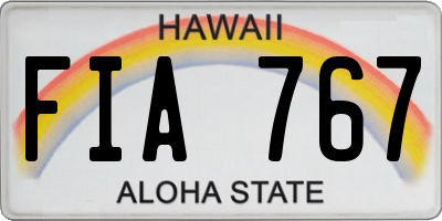 HI license plate FIA767