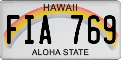 HI license plate FIA769