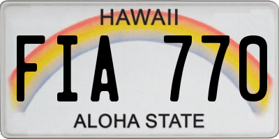 HI license plate FIA770