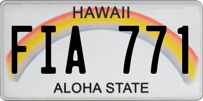 HI license plate FIA771