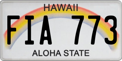 HI license plate FIA773
