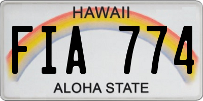HI license plate FIA774