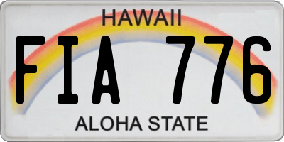 HI license plate FIA776