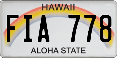 HI license plate FIA778