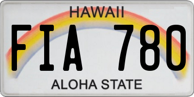 HI license plate FIA780