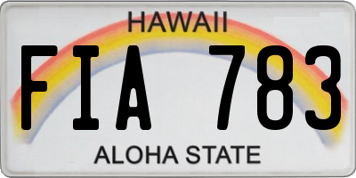 HI license plate FIA783