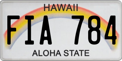 HI license plate FIA784