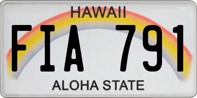 HI license plate FIA791