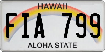 HI license plate FIA799