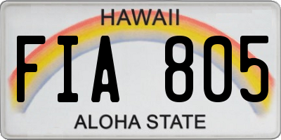 HI license plate FIA805