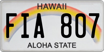 HI license plate FIA807