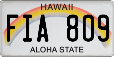 HI license plate FIA809