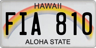 HI license plate FIA810