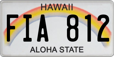 HI license plate FIA812
