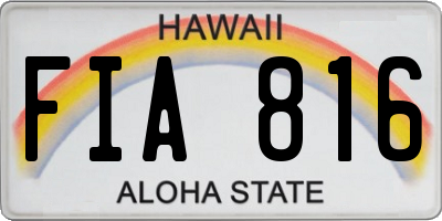 HI license plate FIA816